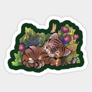 Napping Baby Tiger Sticker